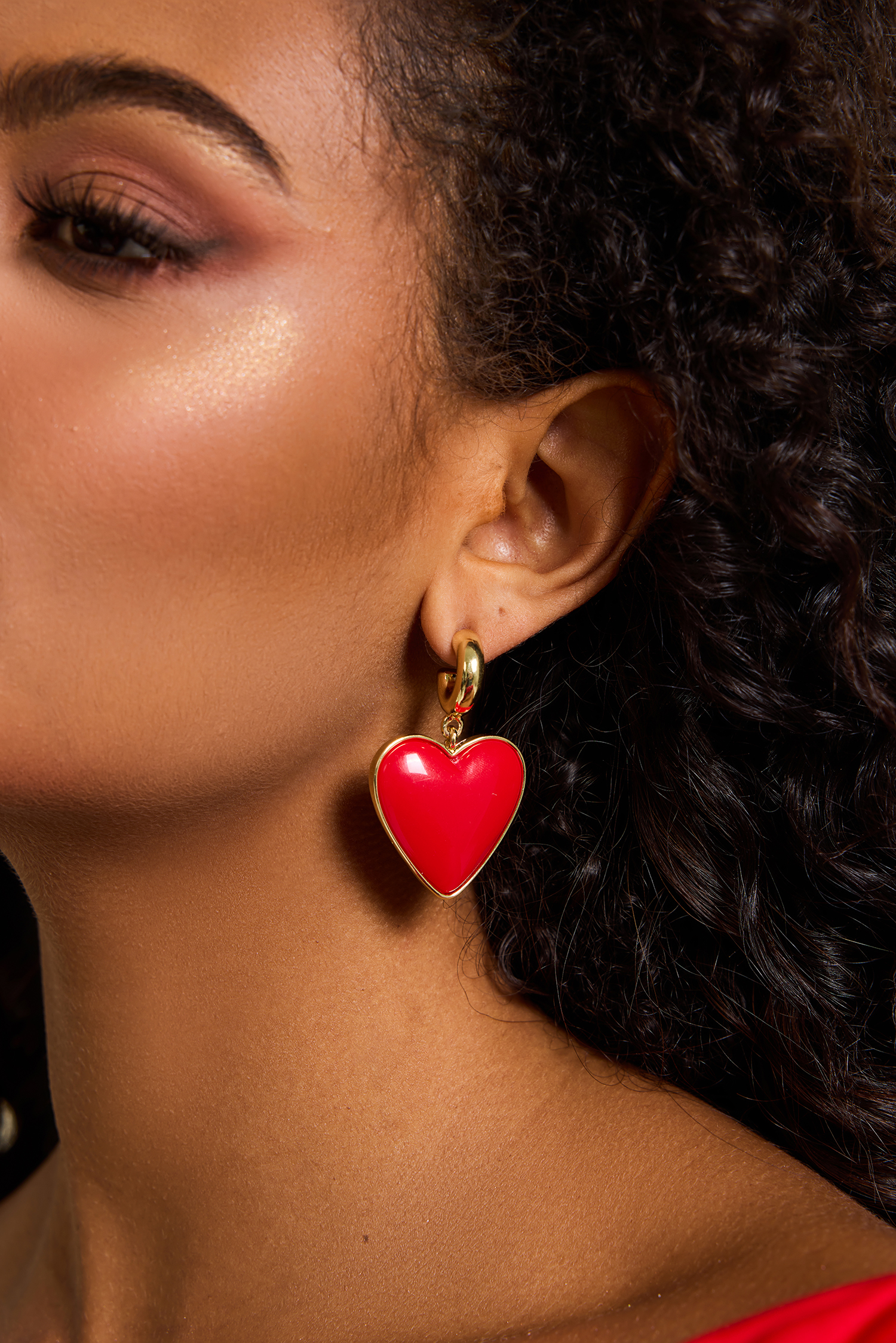 Heart Shape Metal Drop Earrings