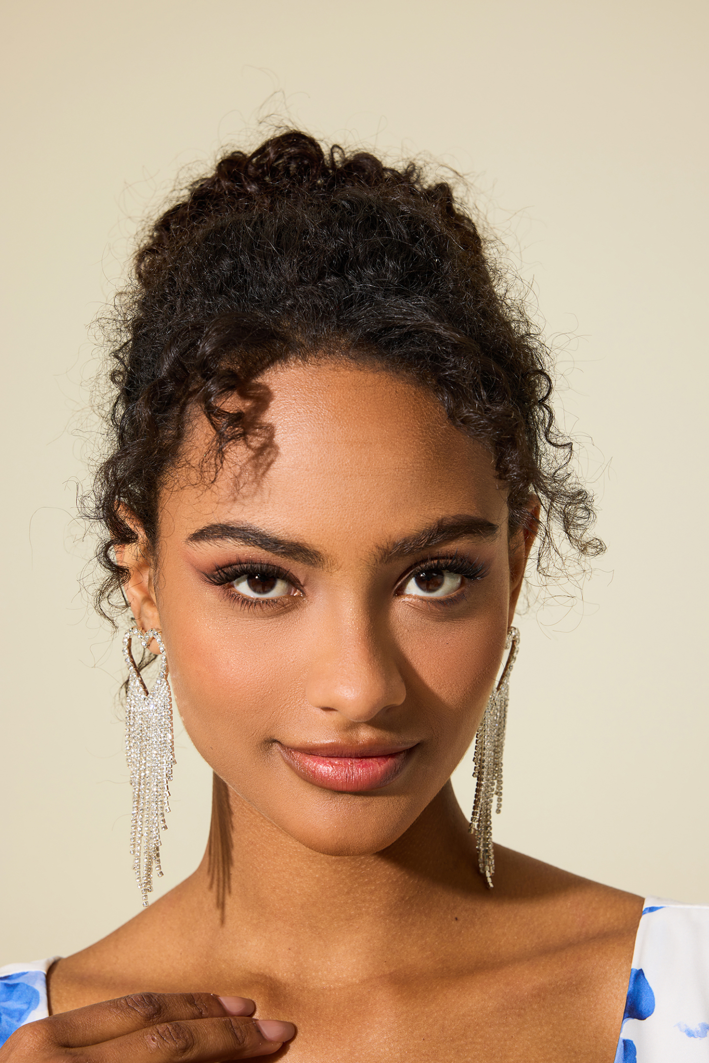 Rhinestone Tassel Drop Earrings