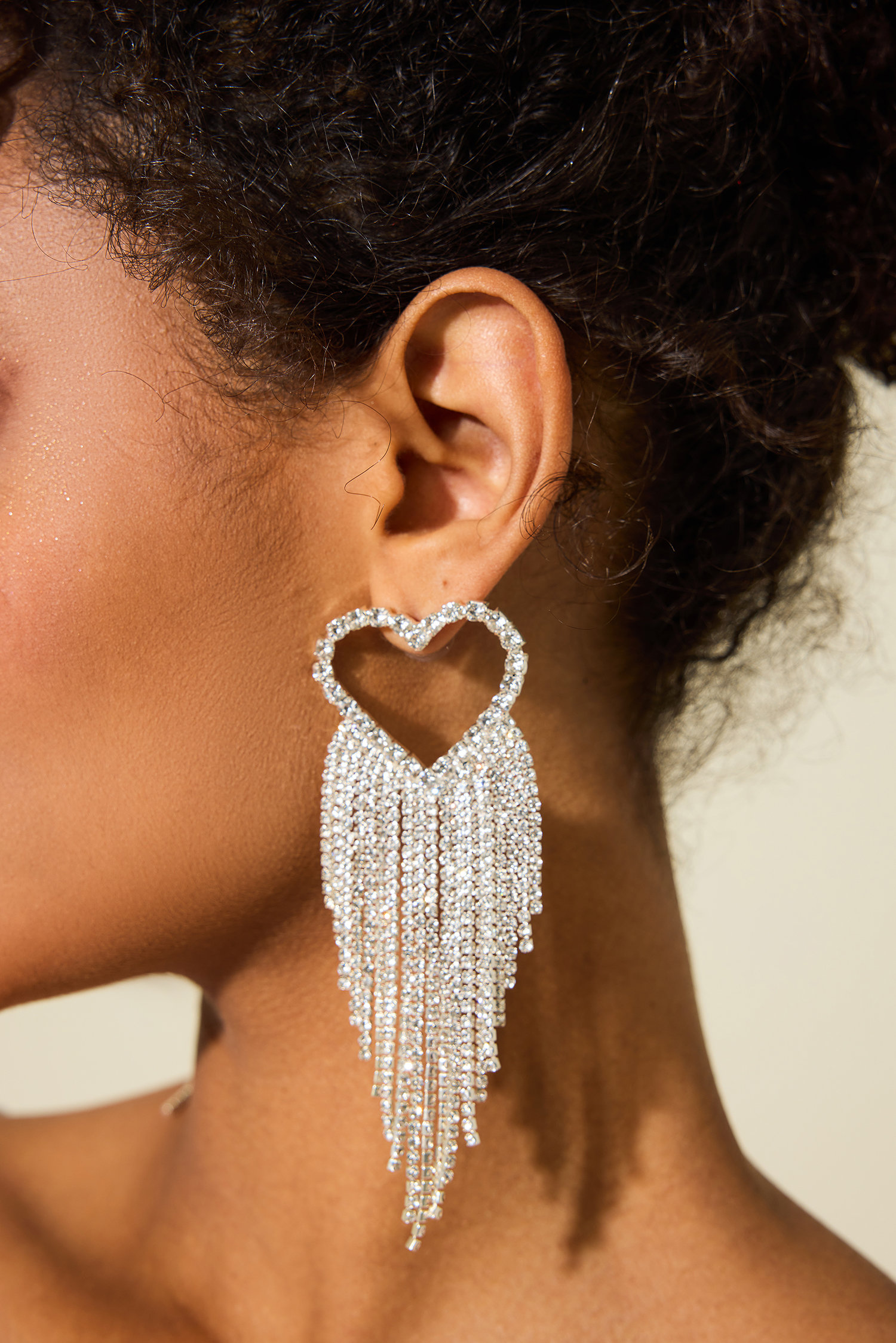 Rhinestone Tassel Drop Earrings