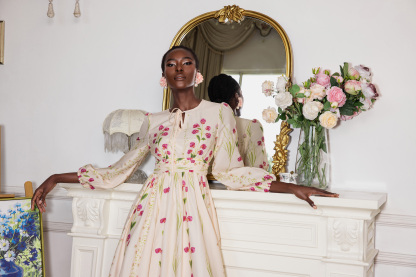 Floral Print Long Sleeve Maxi Dress