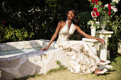 Floral Halter Neck Maxi Dress