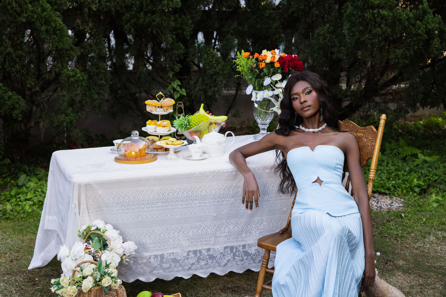 Sweetheart Neck Off-Shoulder Pleated Midi Dress