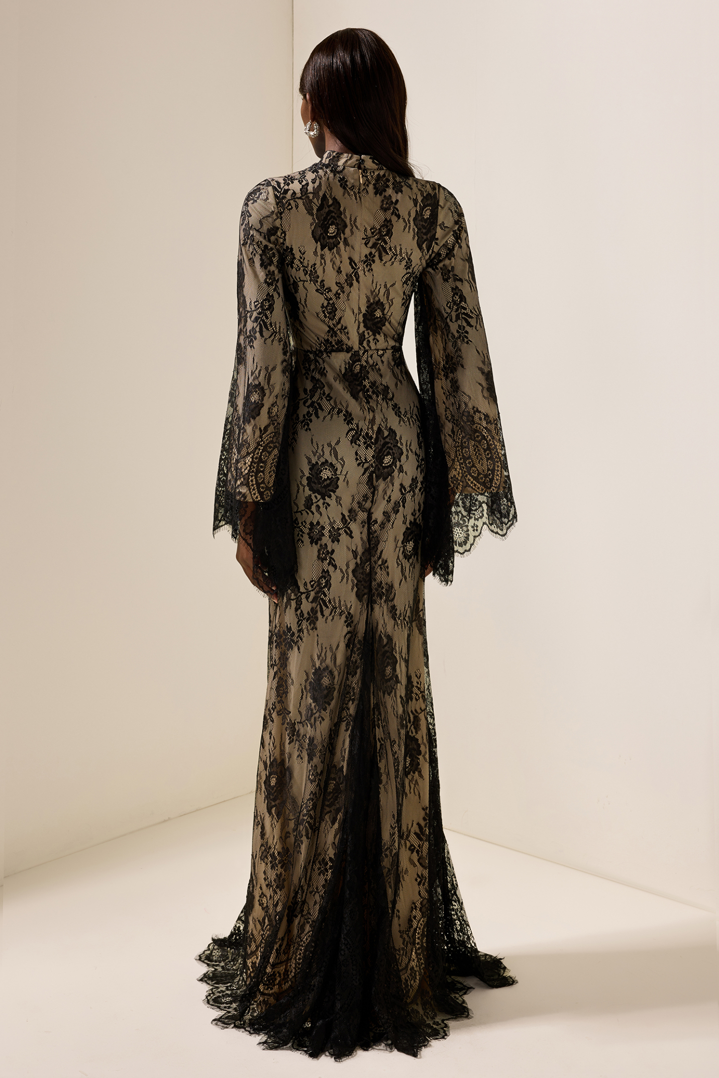 Lace Long Sleeve Midi Dress