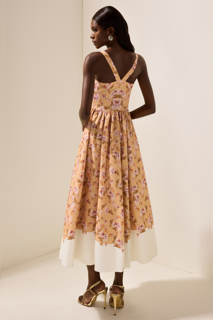 Floral Sleeveless Slip Midi Dress