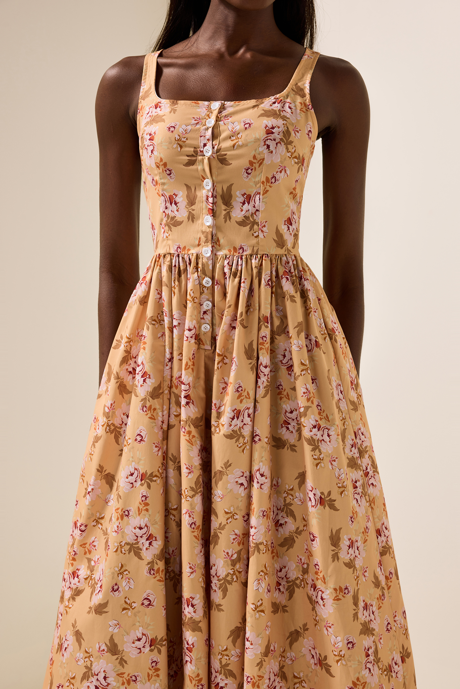 Floral Sleeveless Slip Midi Dress