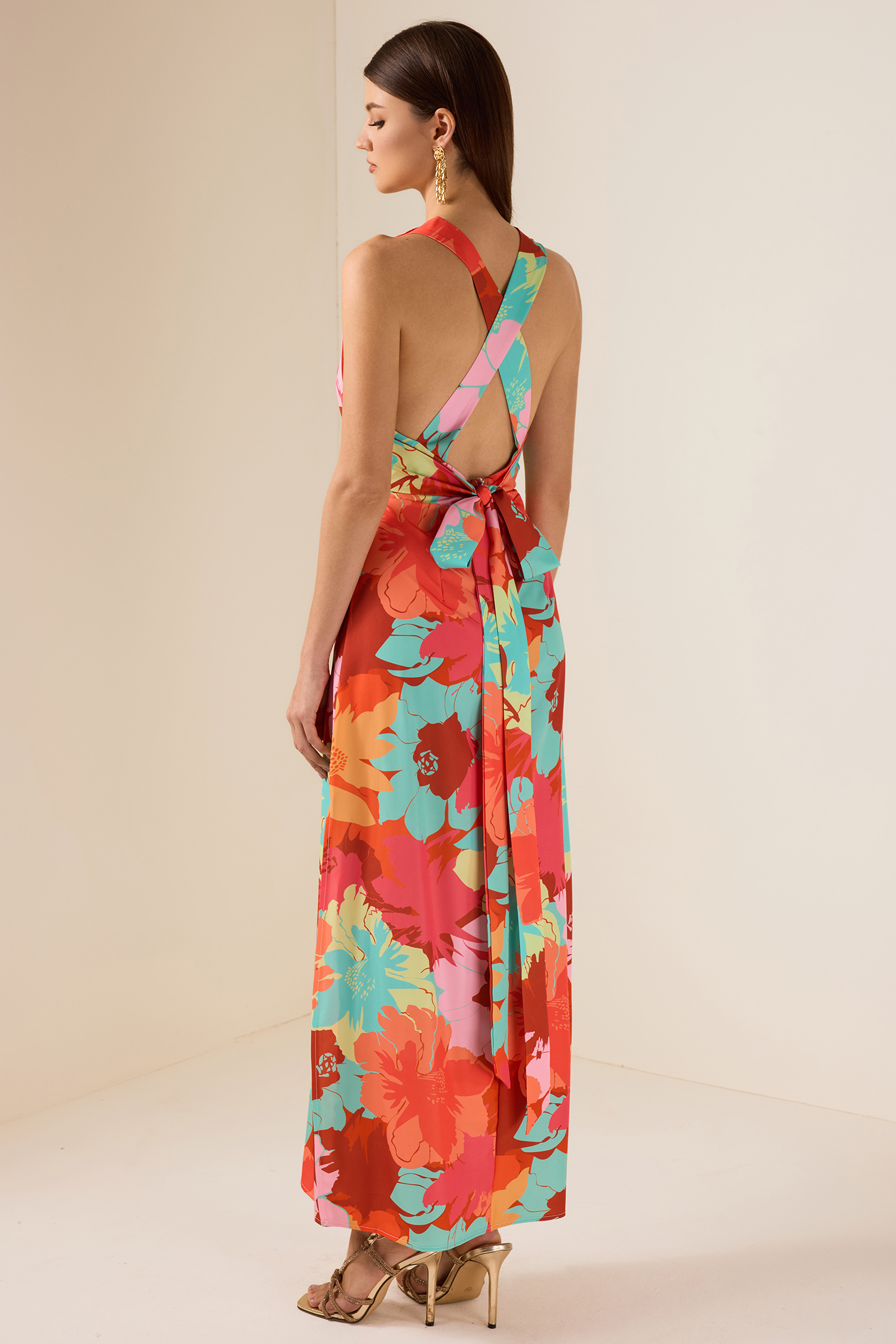 Floral V-Neck Midi Dress