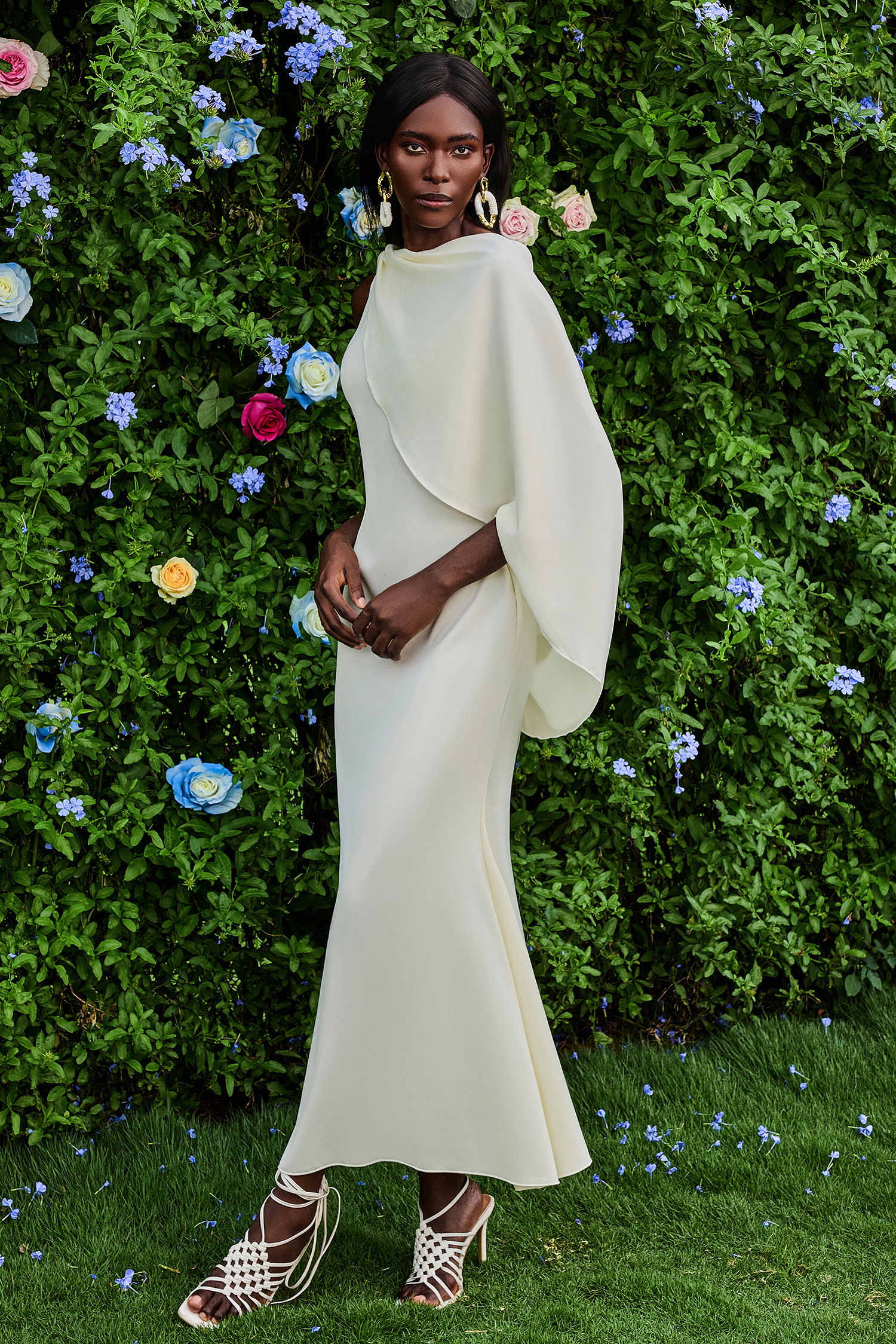 Satin Solid Backless Midi Dress