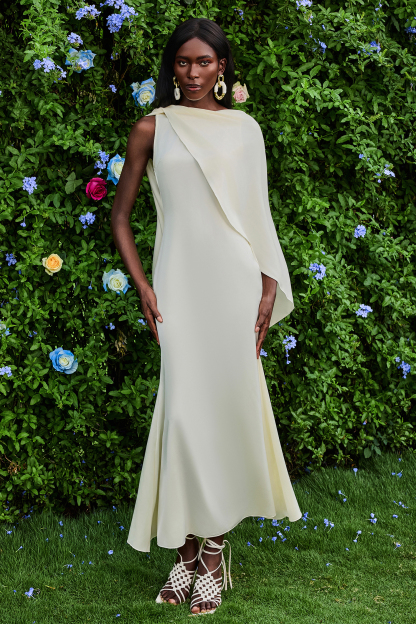 Satin Solid Backless Midi Dress