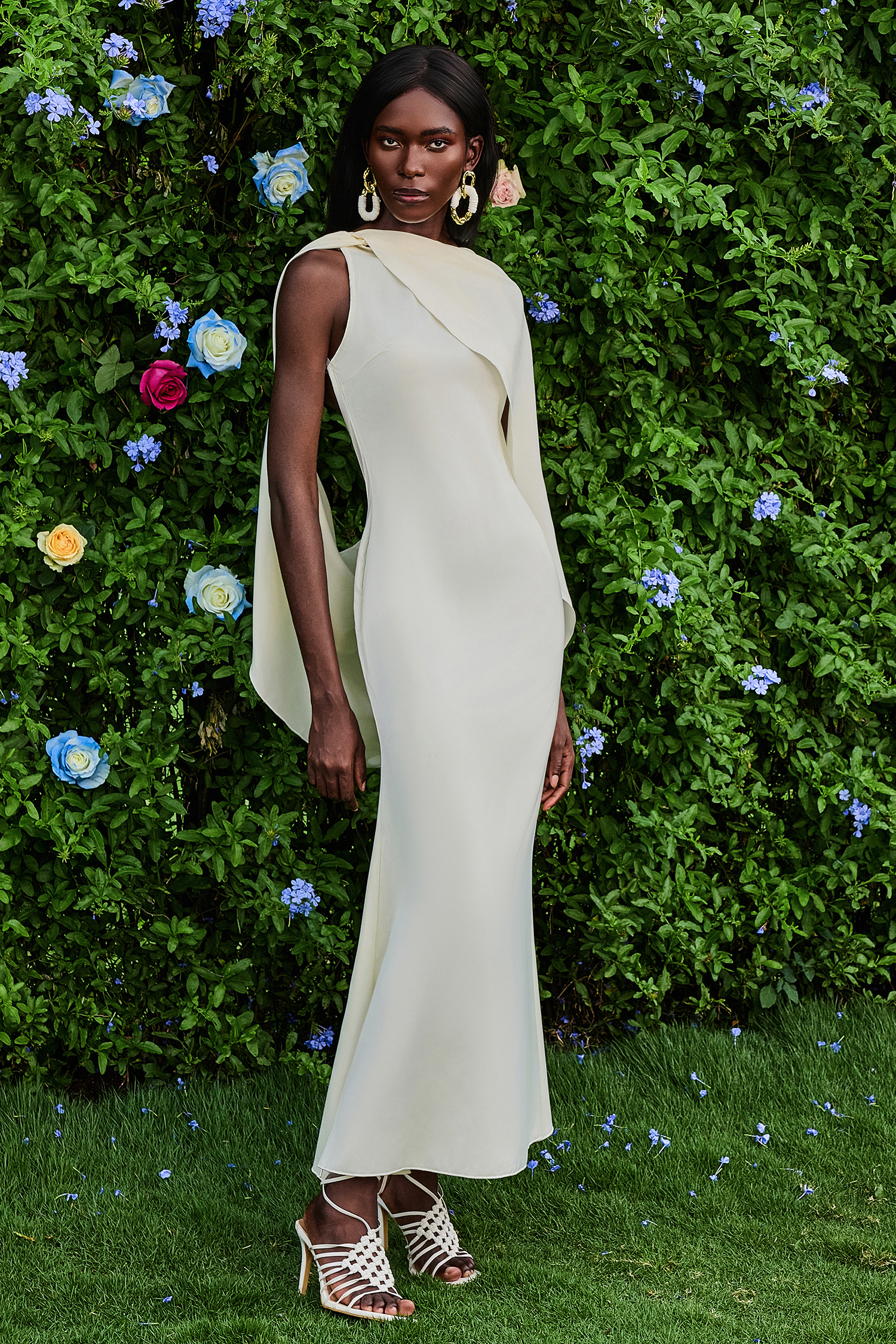 Satin Solid Backless Midi Dress