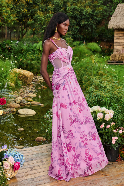 Lace Splicing Knotted Maxi Dress