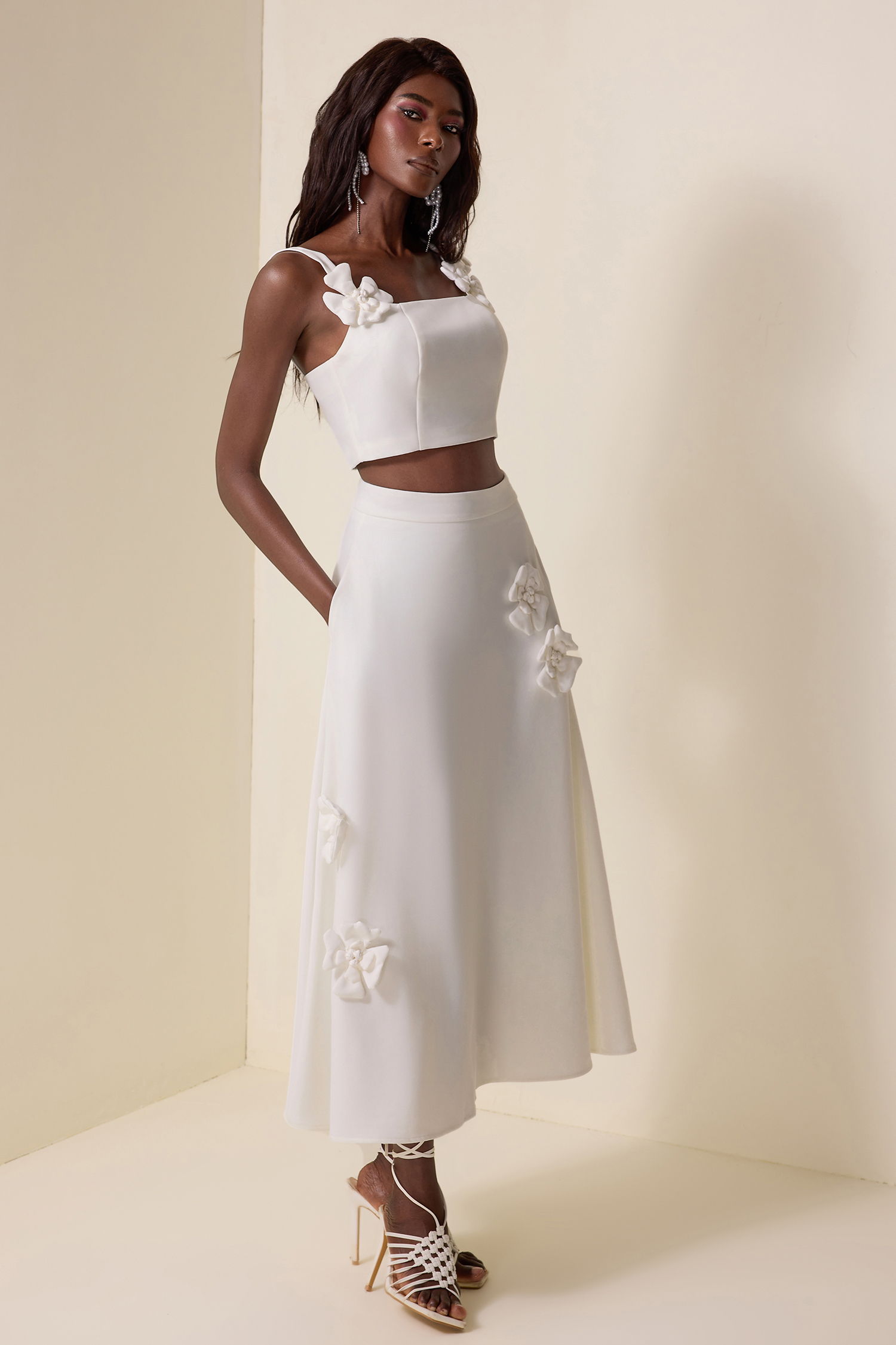 Solid Cut-Out Sleeveless Midi Dress