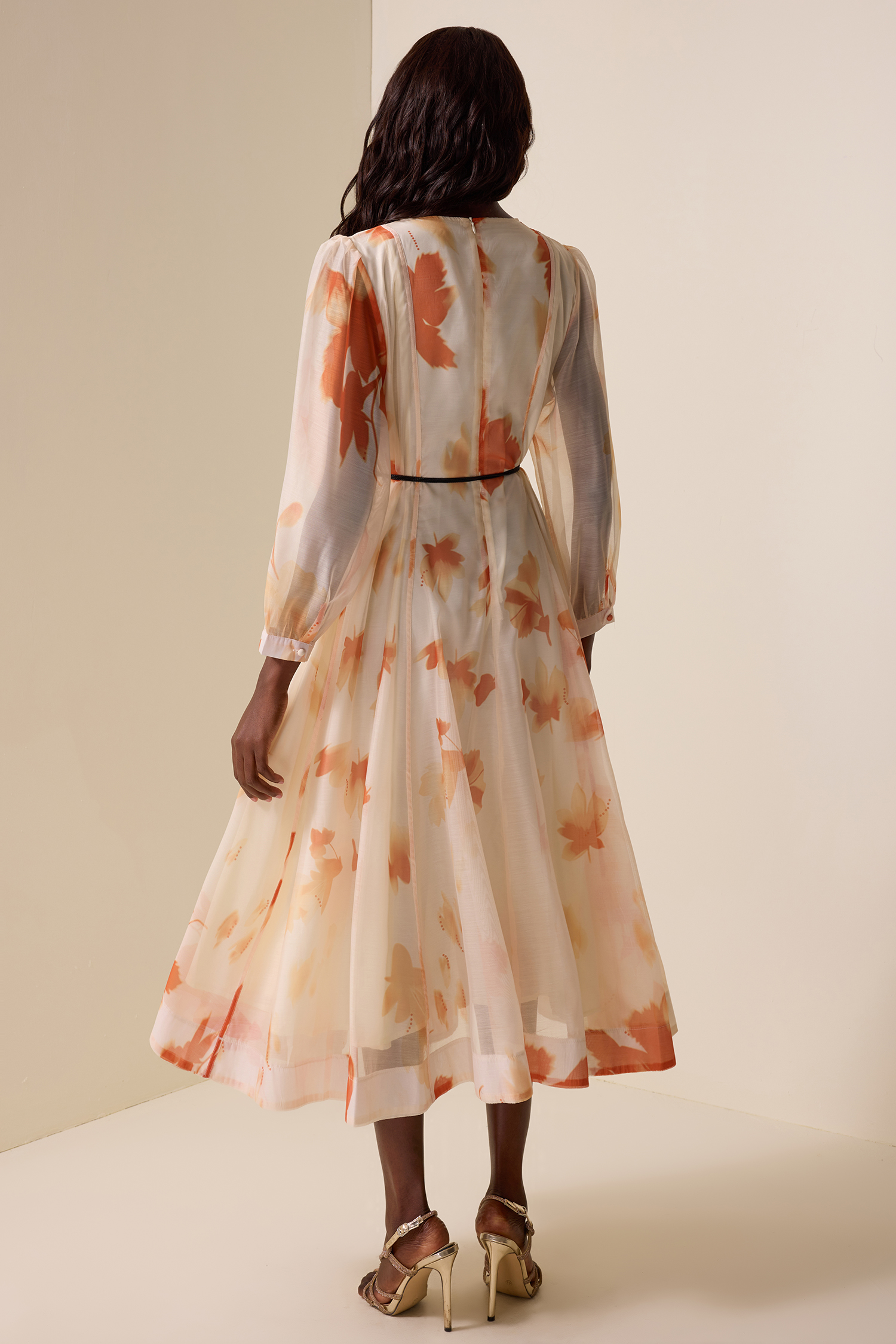 Chiffon Floral V-Neck Maxi Dress