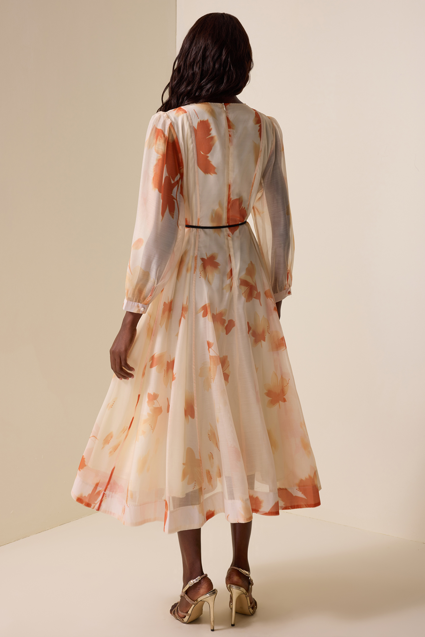 Chiffon Floral V-Neck Maxi Dress