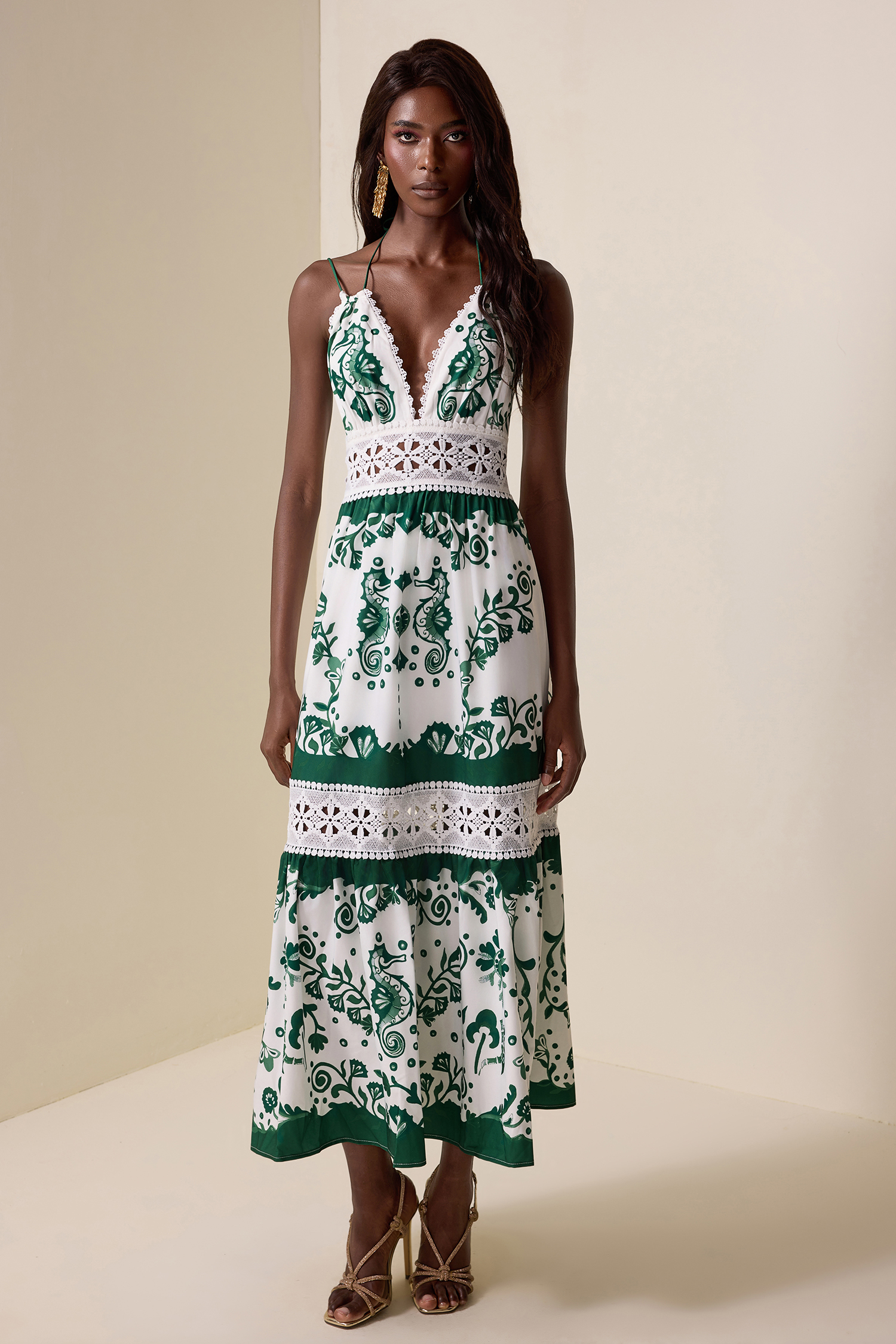 Floral Lace Slip Midi Dress