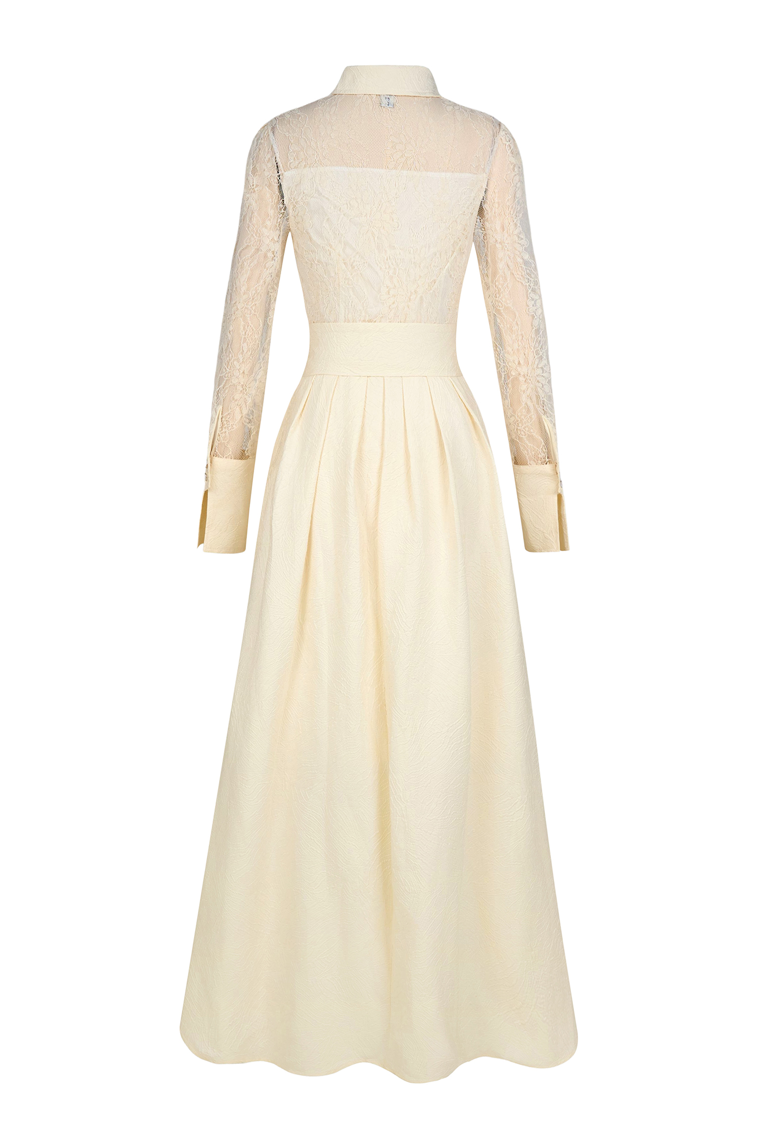 Lace Jacquard Nail Bead Embroidery Maxi Dress