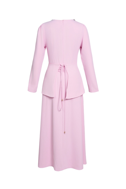 Rhinestone Long Sleeve Midi Dress