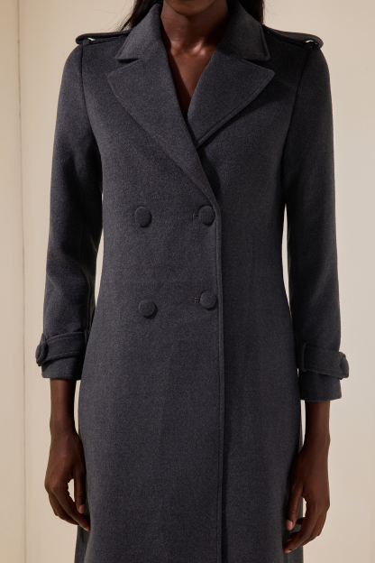 Woolen Bottom Flapped Neck Coat
