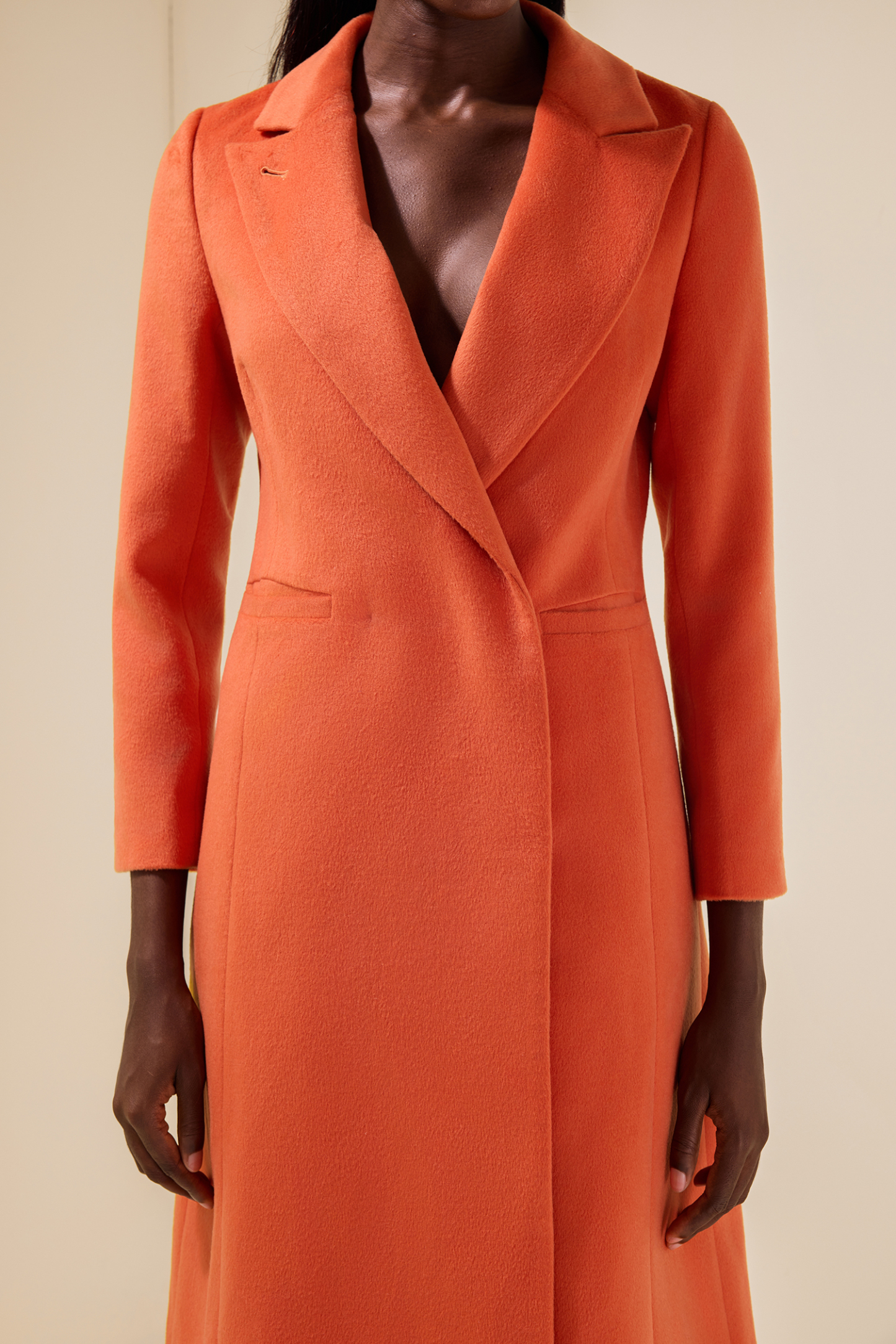 Solid Woolen Bottom Long Sleeve Coat