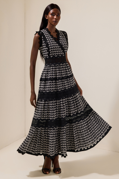 Lace Embroidered Sleeveless Maxi Dress