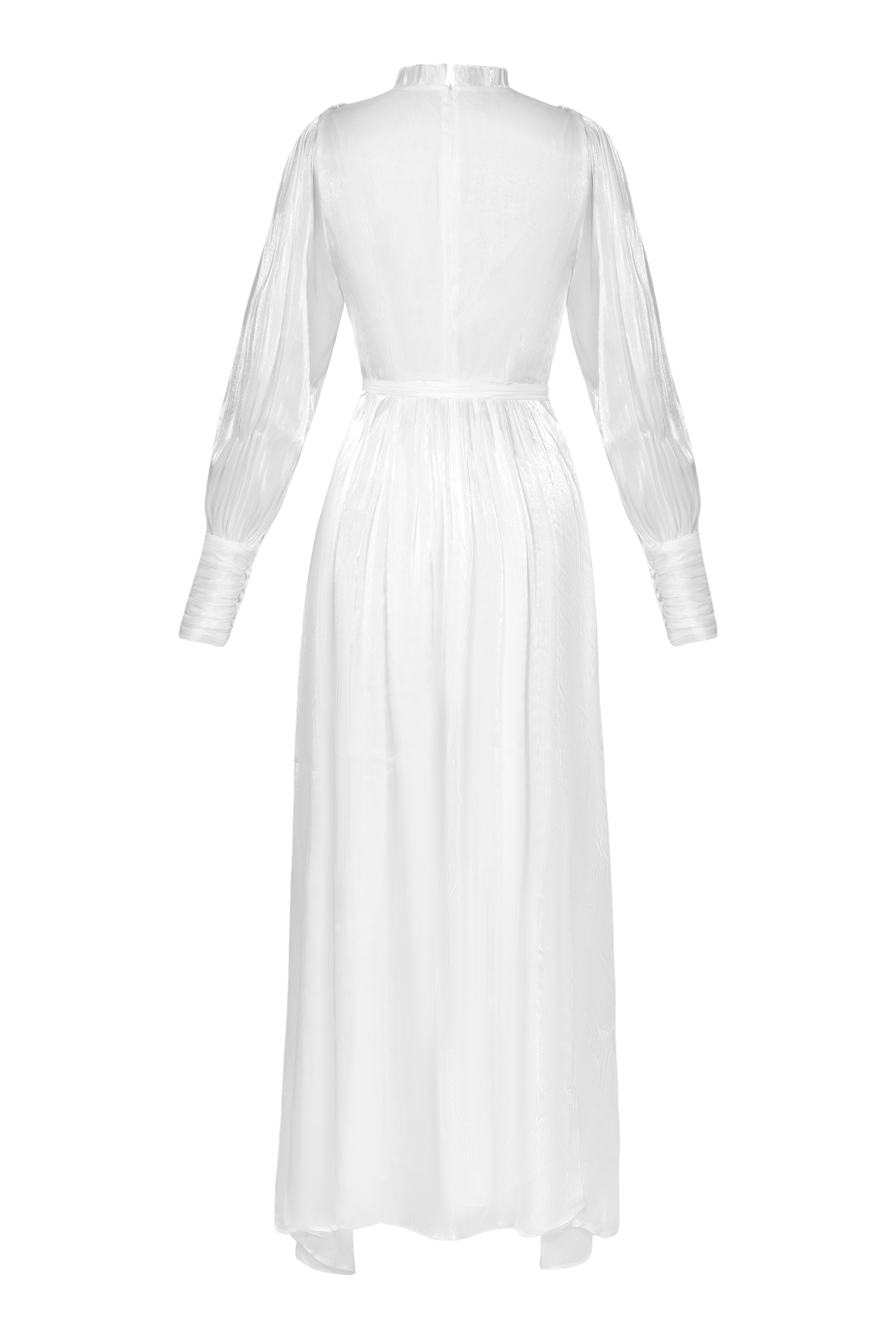 Satin Rivet Midi Dress With Belt