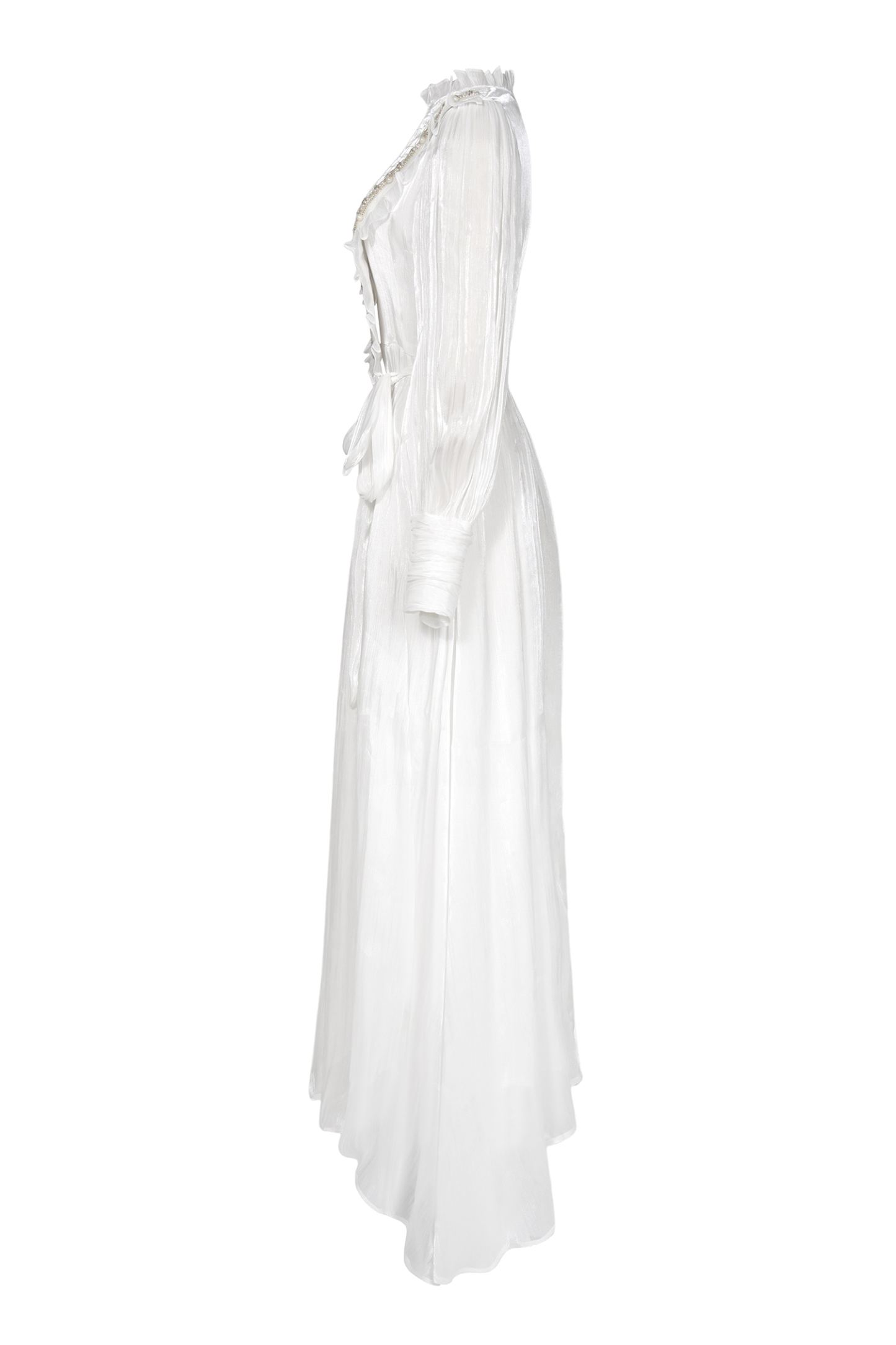 Satin Rivet Midi Dress With Belt