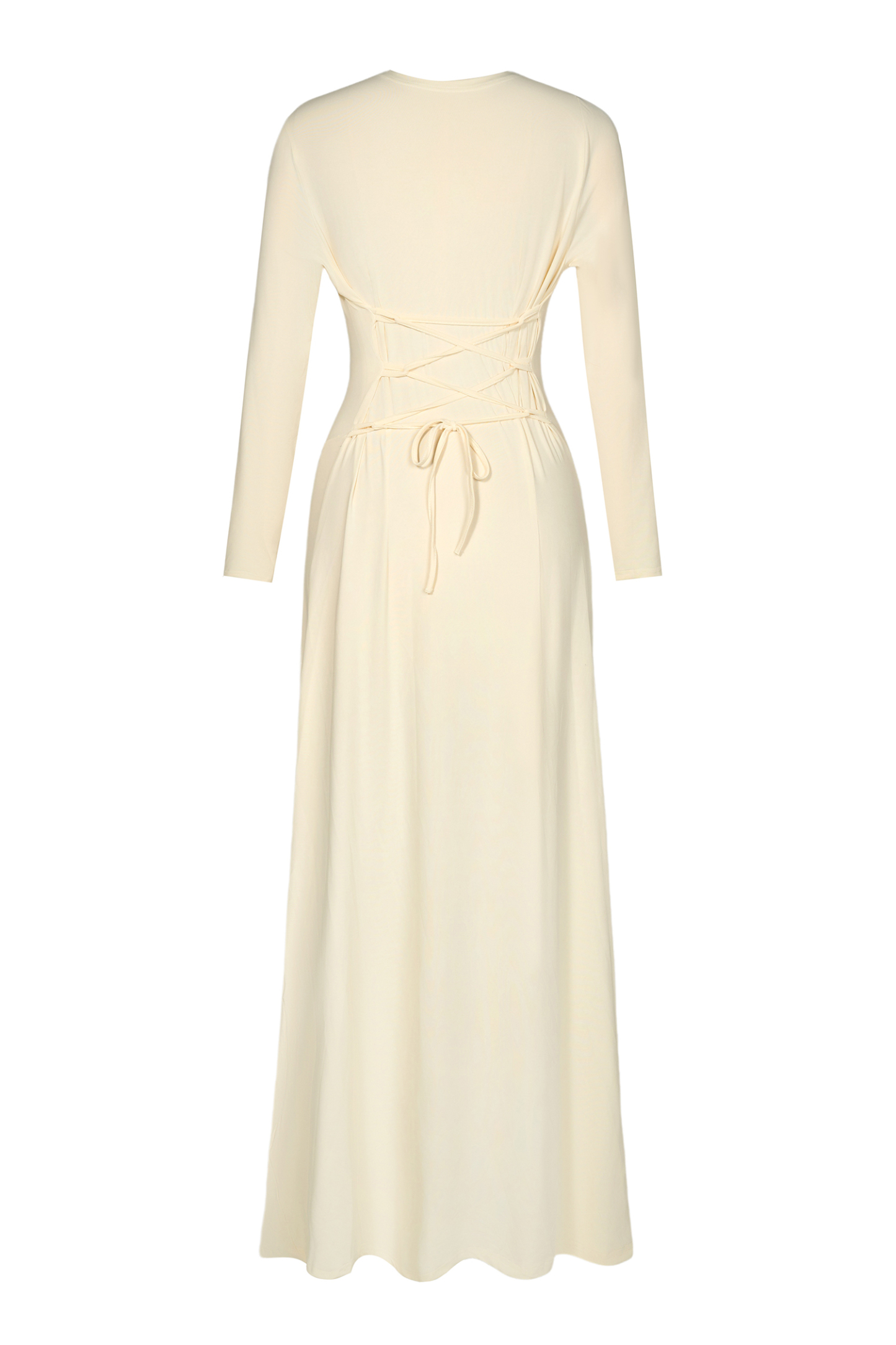 Jersey Gathering Long Sleeve Maxi Dress