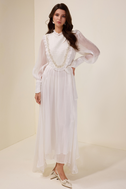 Satin Rivet Midi Dress With Belt