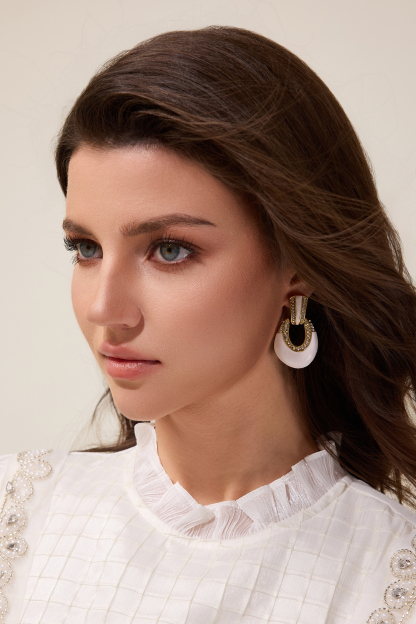 Vintage Faux Diamond Irregular Shape Drop Earrings