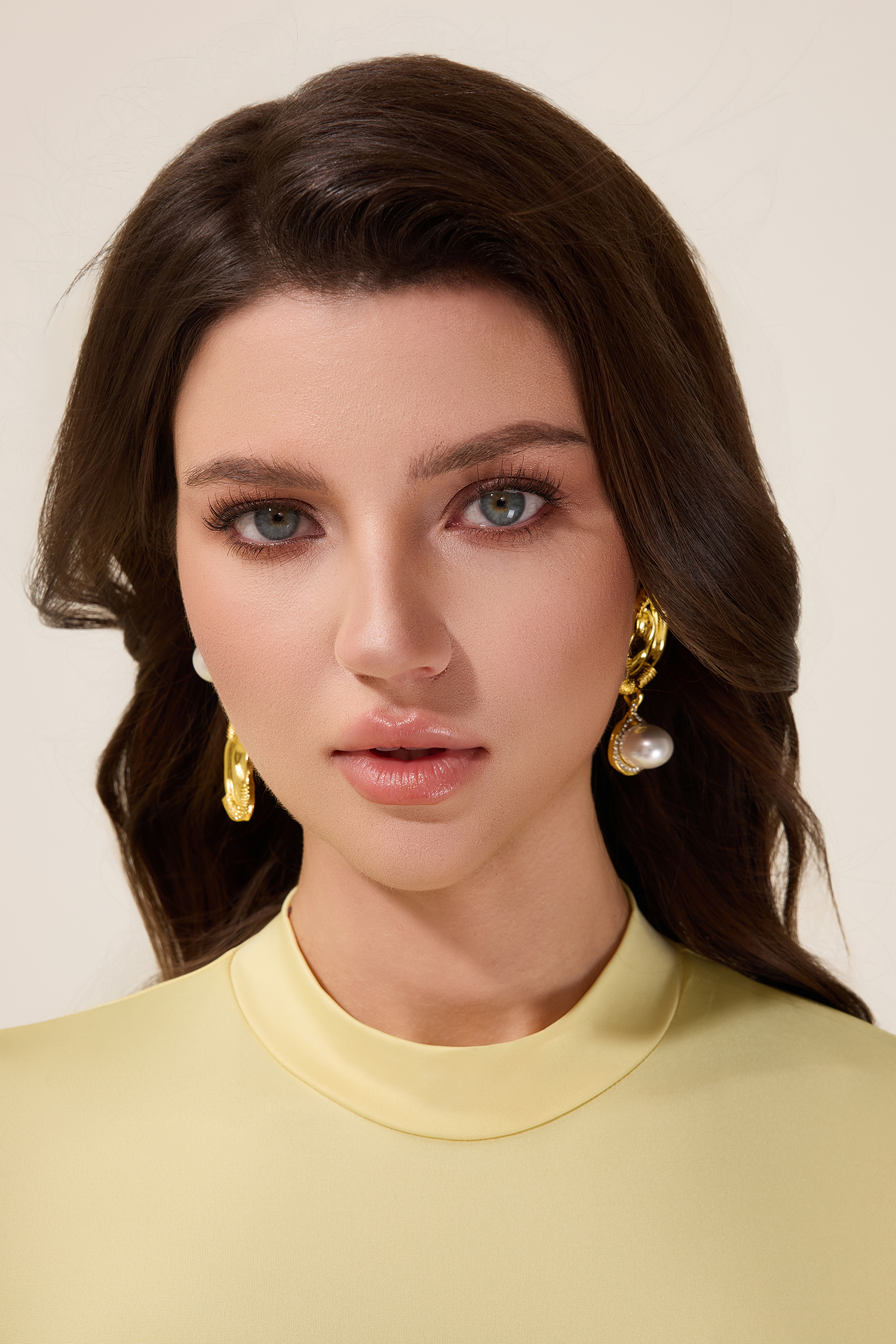 Irregular Shape Faux Pearl Metal Earrings