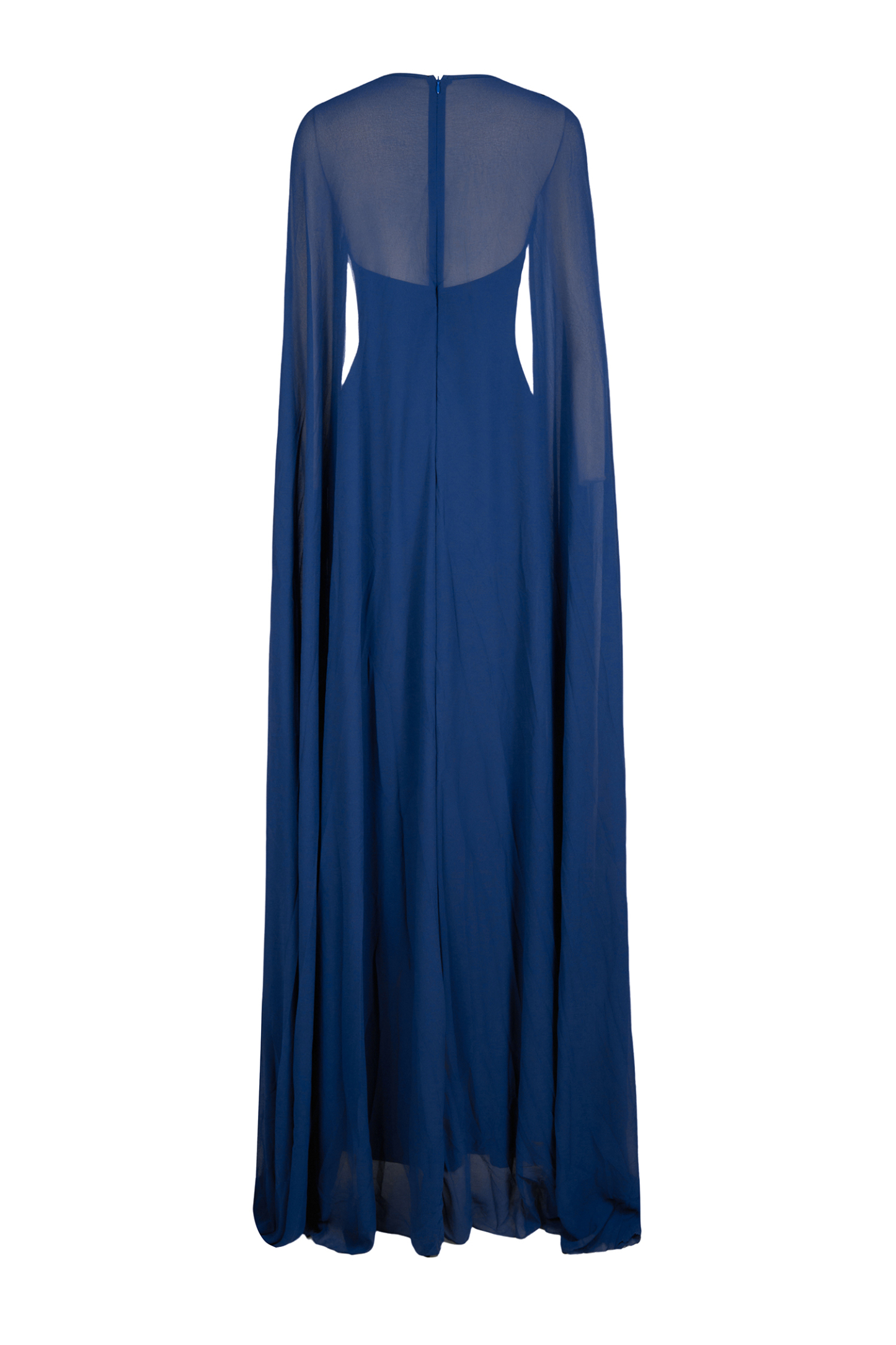 3D Flower Chiffon Cape Maxi Dress