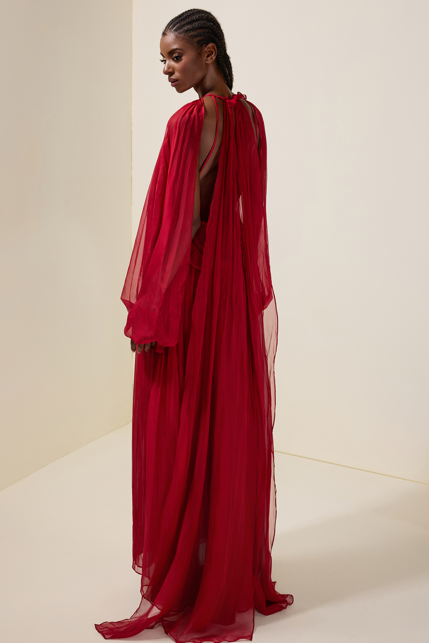 Mesh Halter Neck Backless Maxi Dress