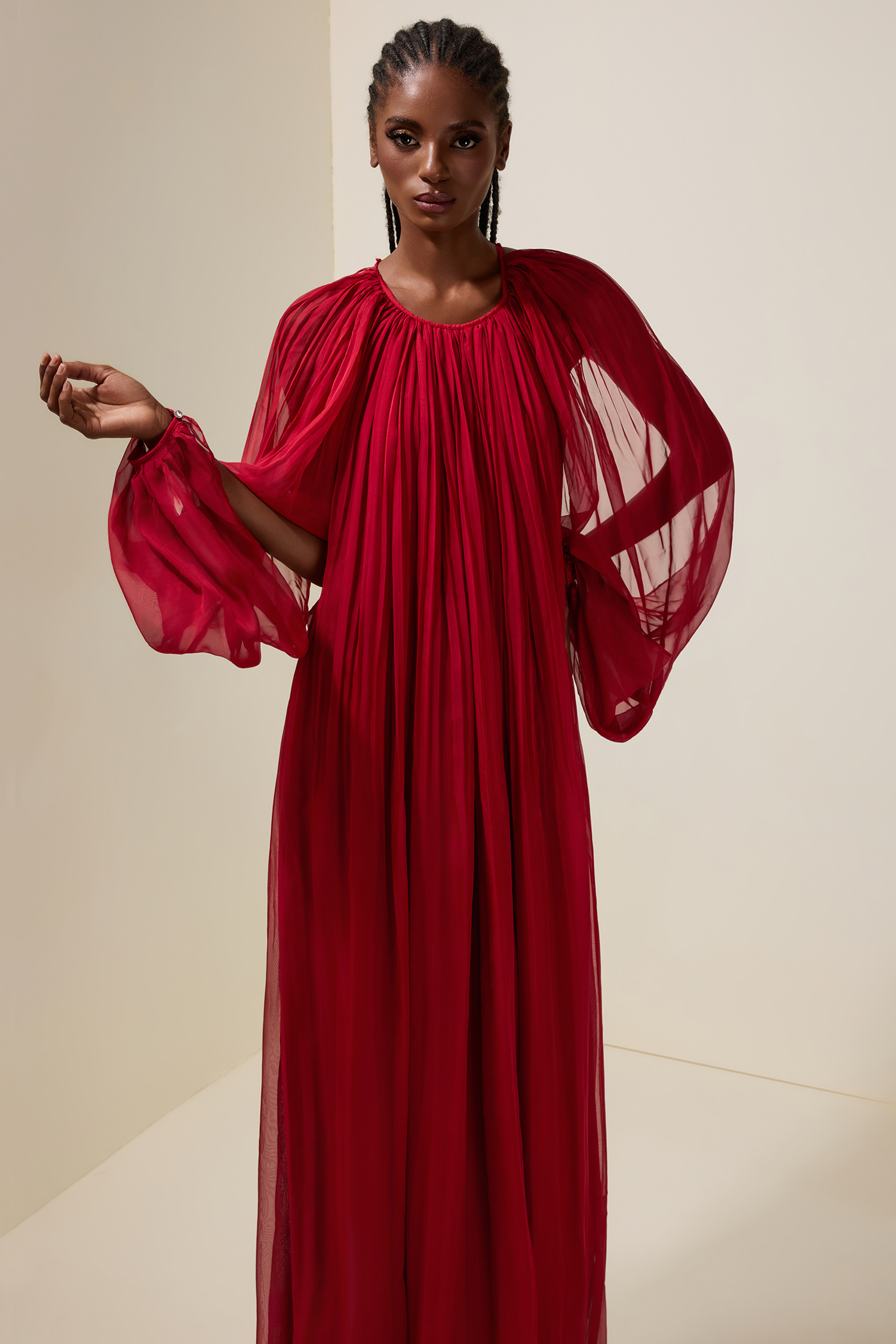 Mesh Halter Neck Backless Maxi Dress