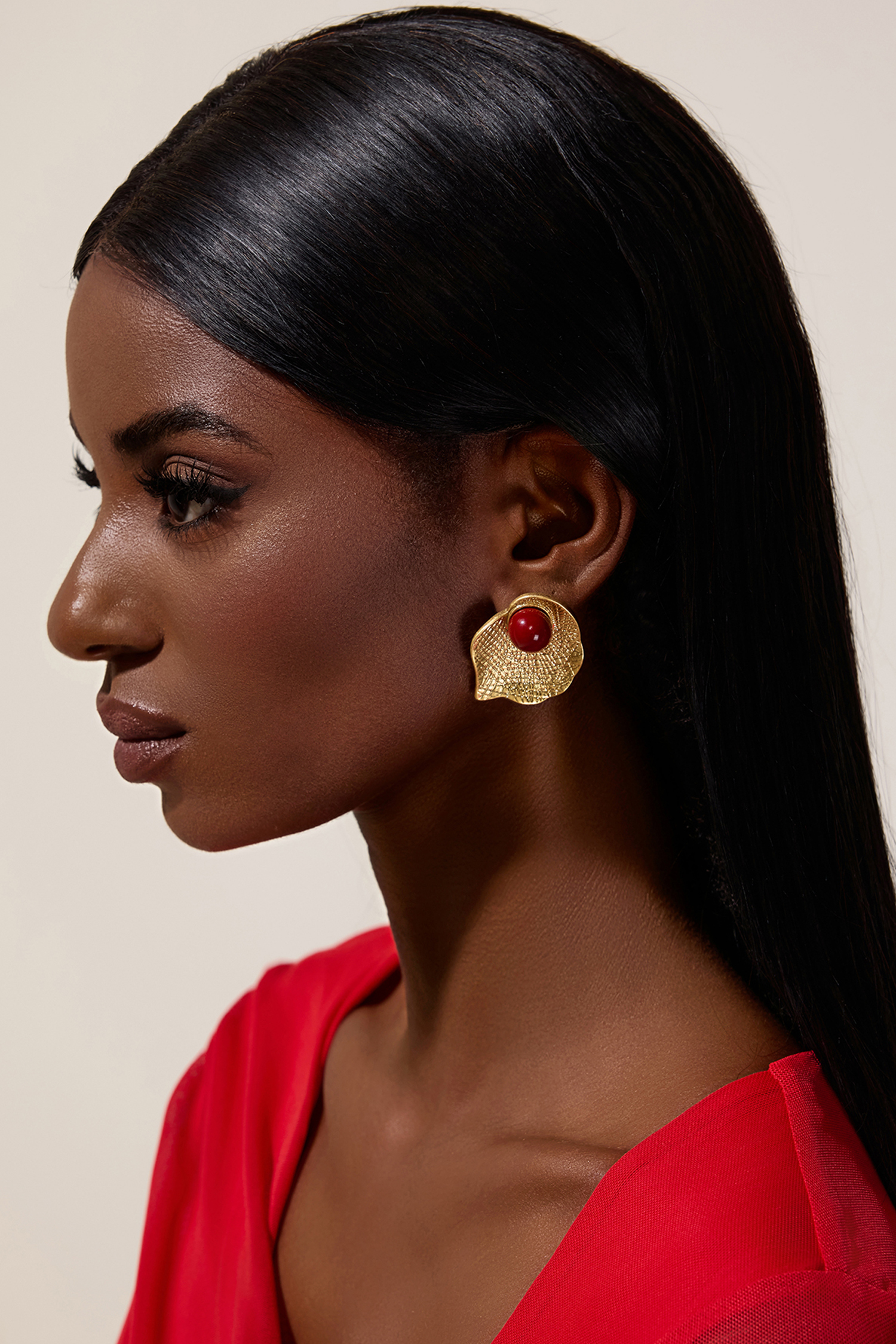 Vintage Metal Irregular Shape Stud Earrings