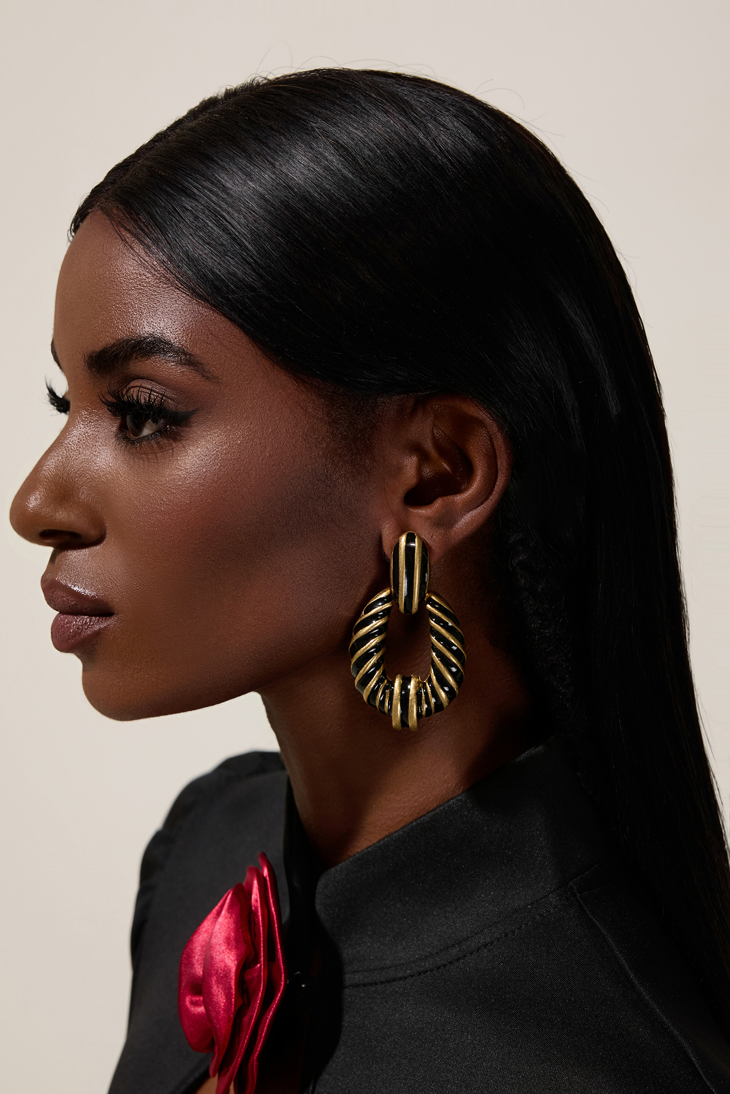 Vintage Zebra Print Drop Earrings