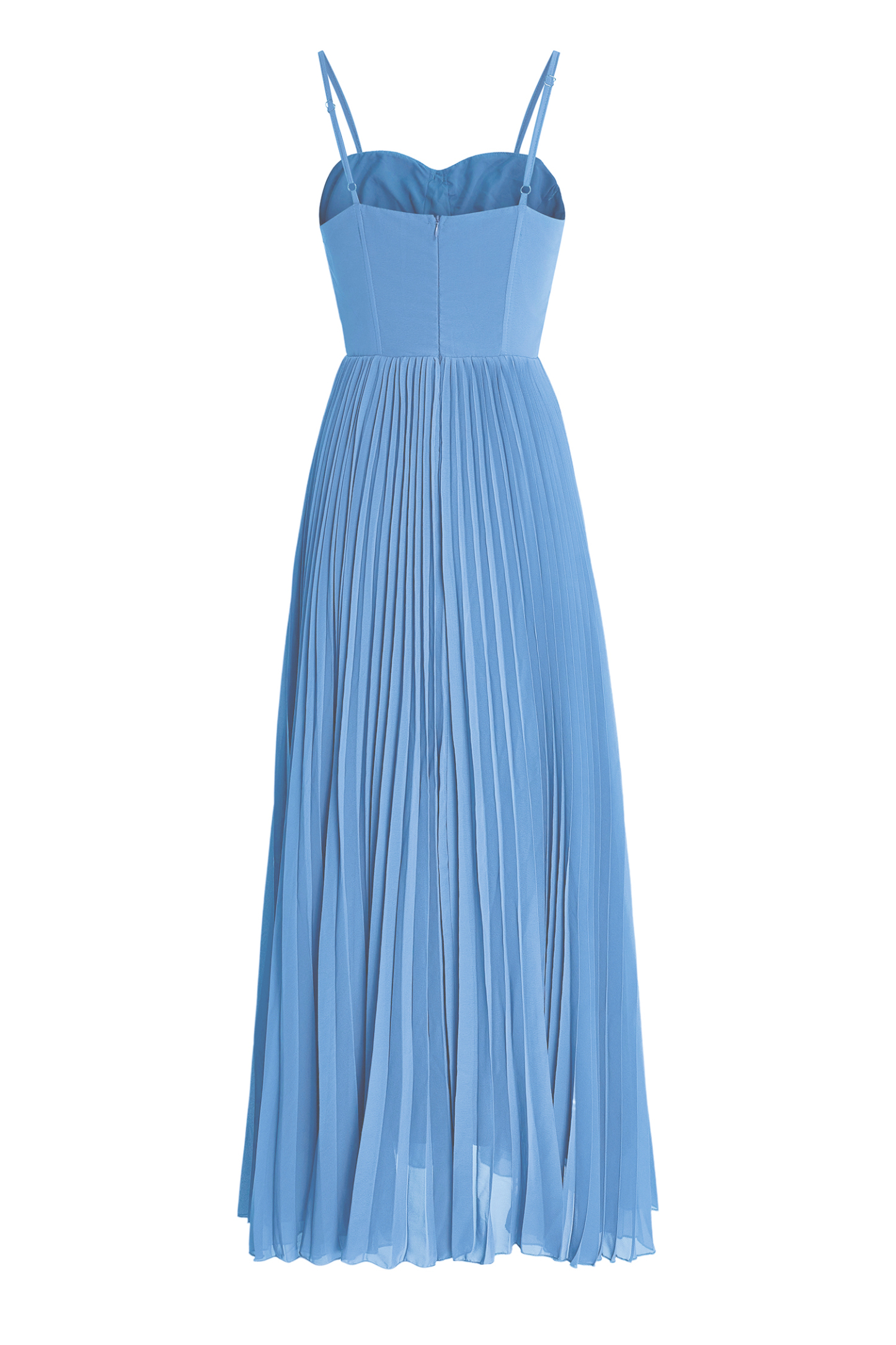Solid Pleated Slip Midi Dress