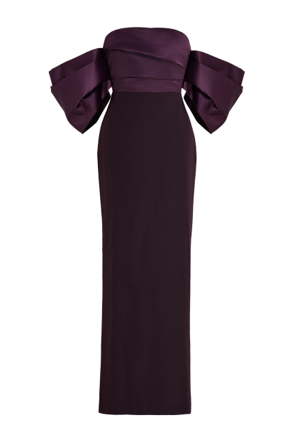 Satin Splicing Off-Shoulder Midi Dress