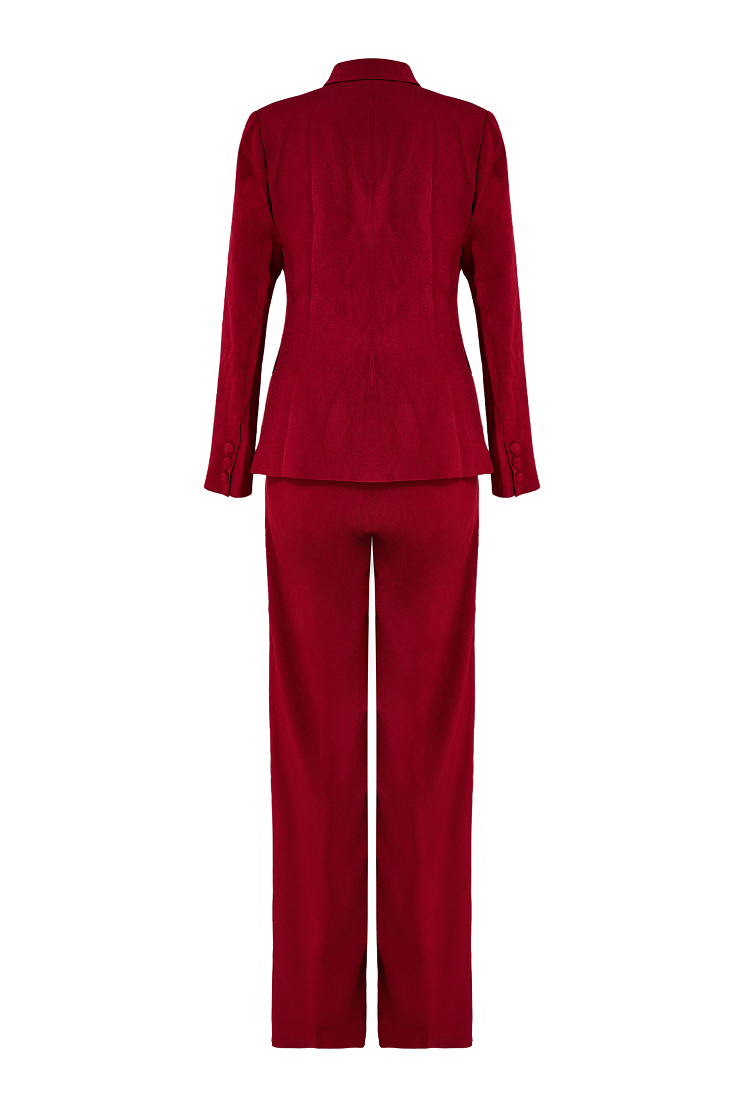 Ribbon Flapped Blazer & High Waist Pants Set