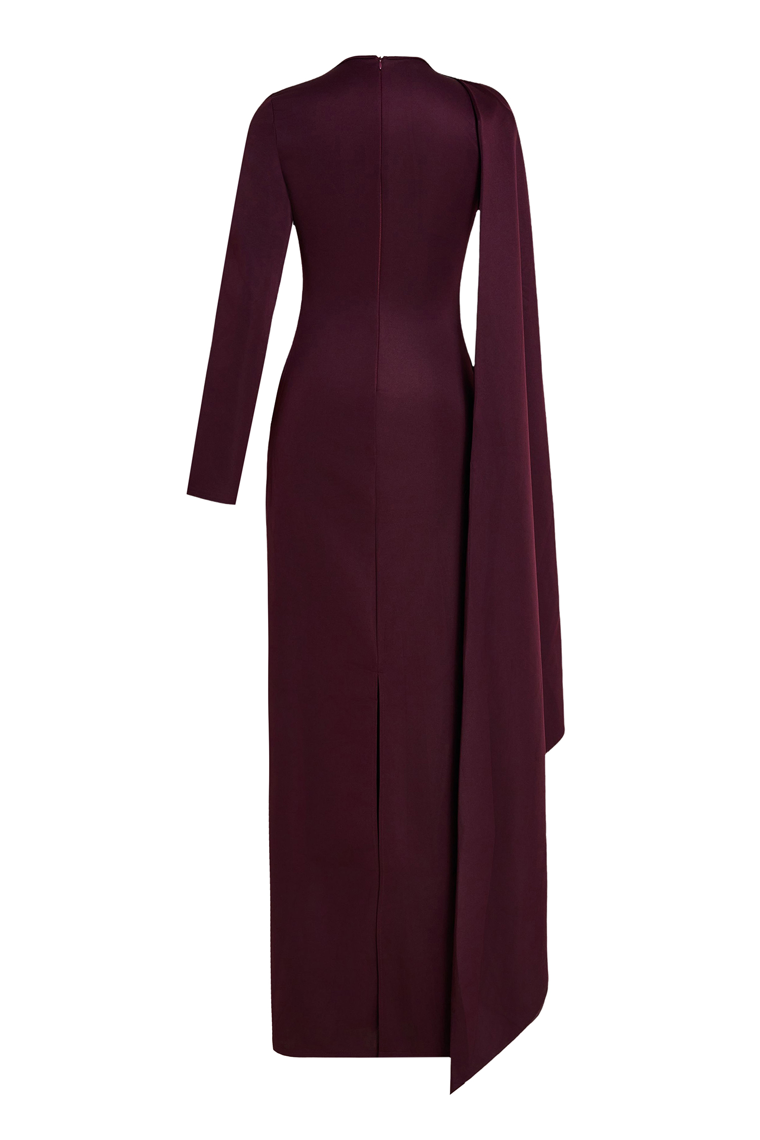 Solid One Sleeve Cape Maxi Dress