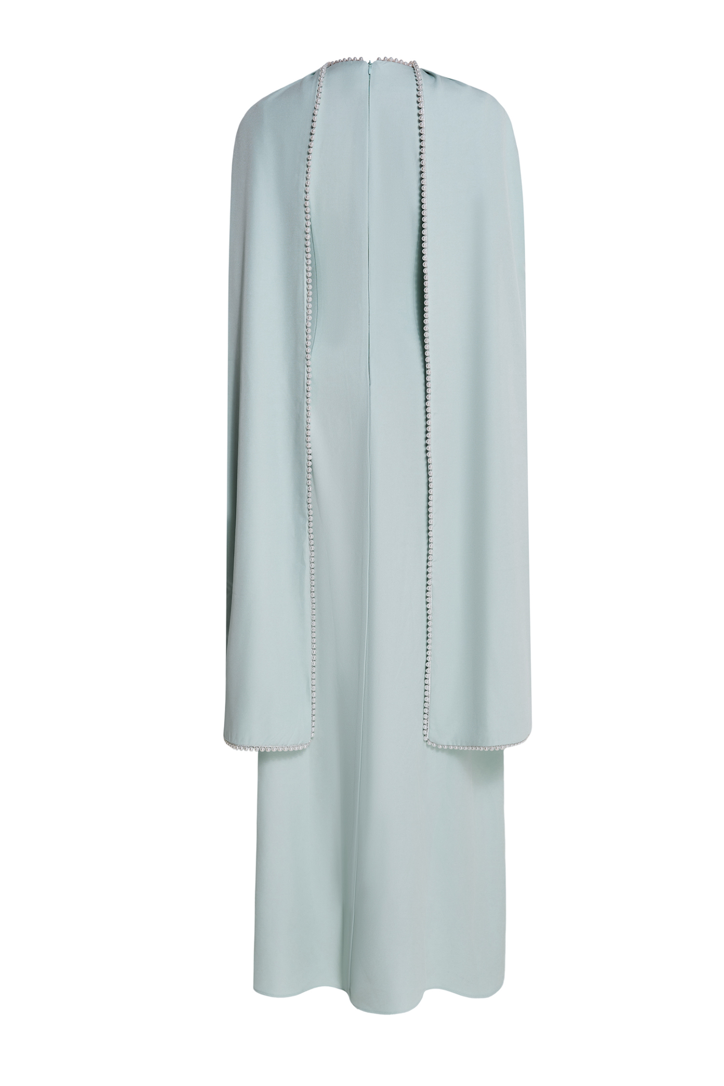 Solid Long Sleeve FauxPearl Maxi Dress