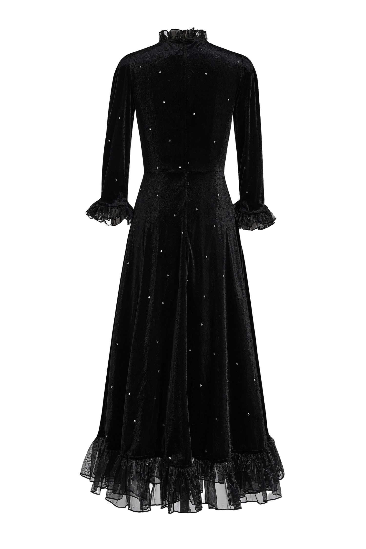 Velvet Mid Sleeve Maxi Dress