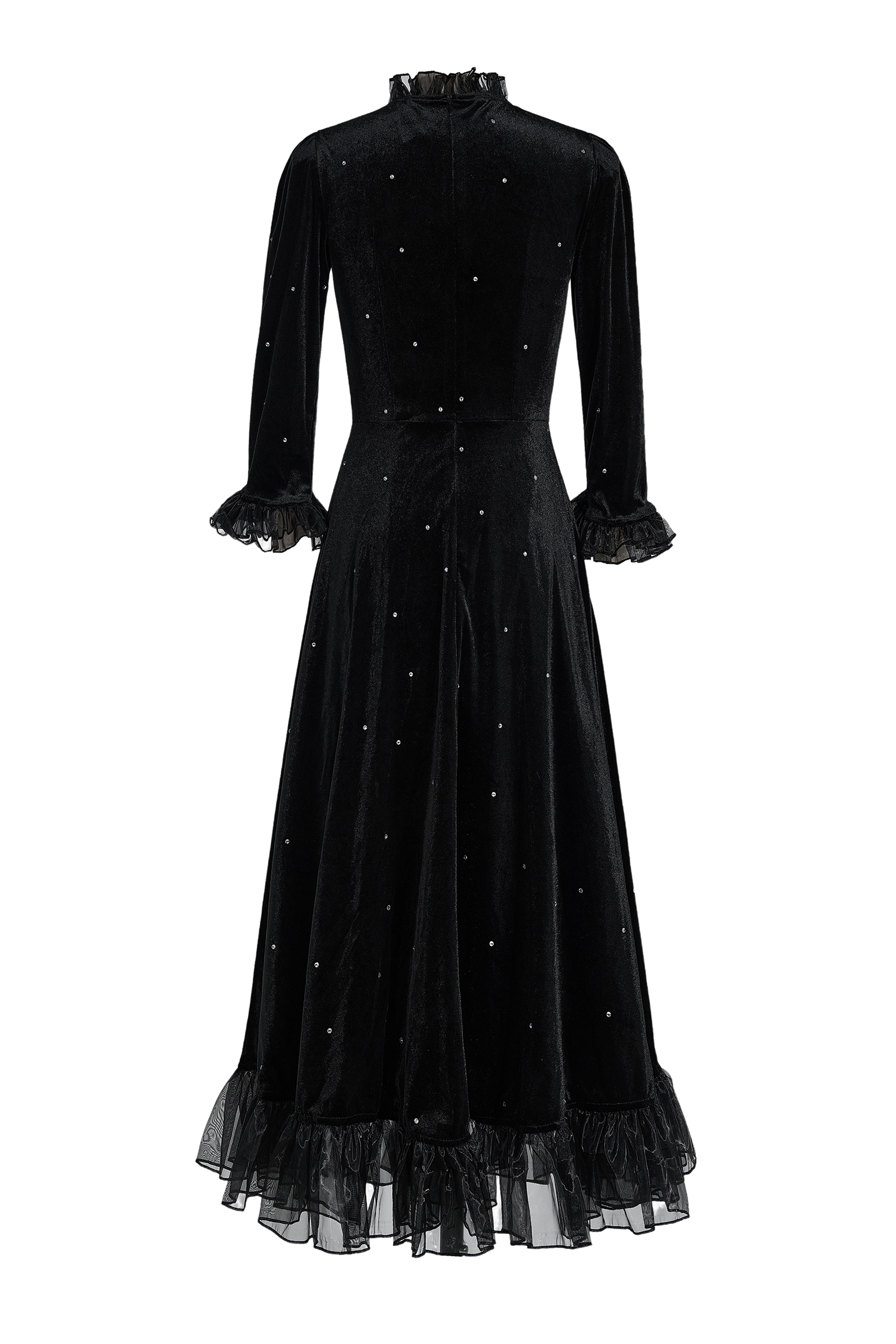 Velvet Mid Sleeve Maxi Dress