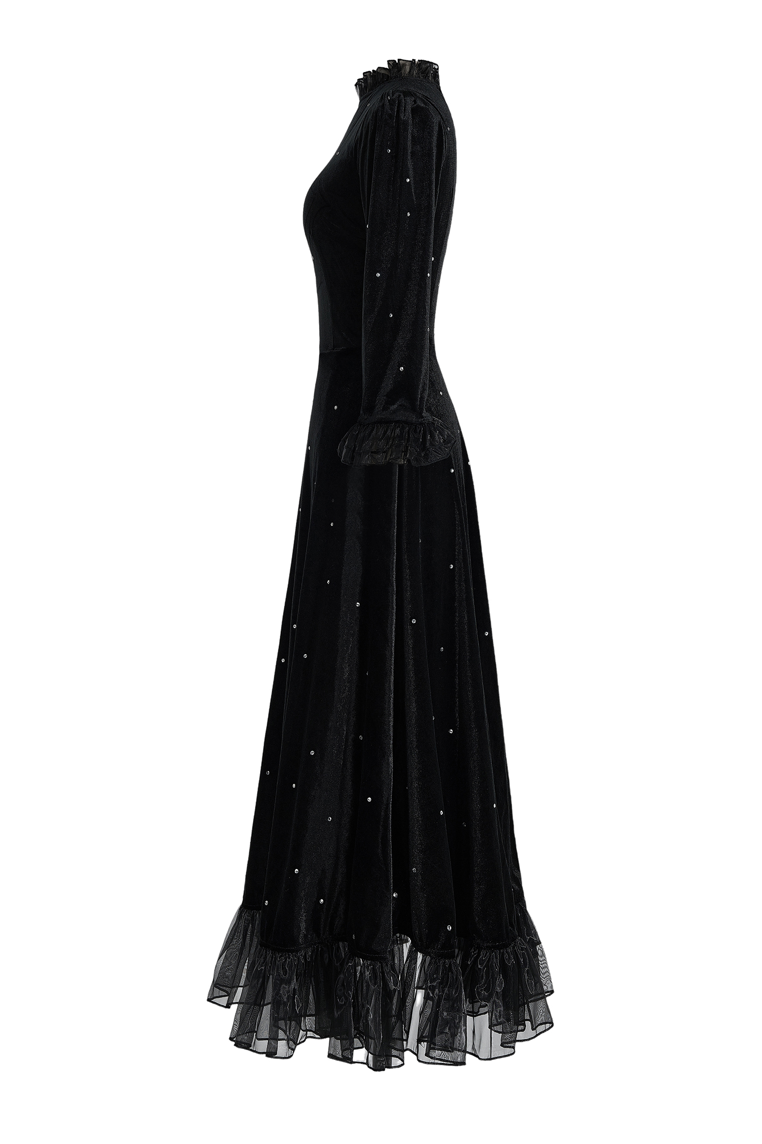 Velvet Mid Sleeve Maxi Dress