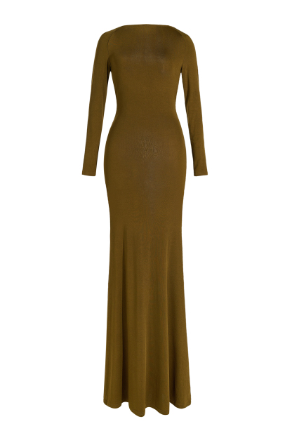 Jersey Backless Knotted Maxi Dress