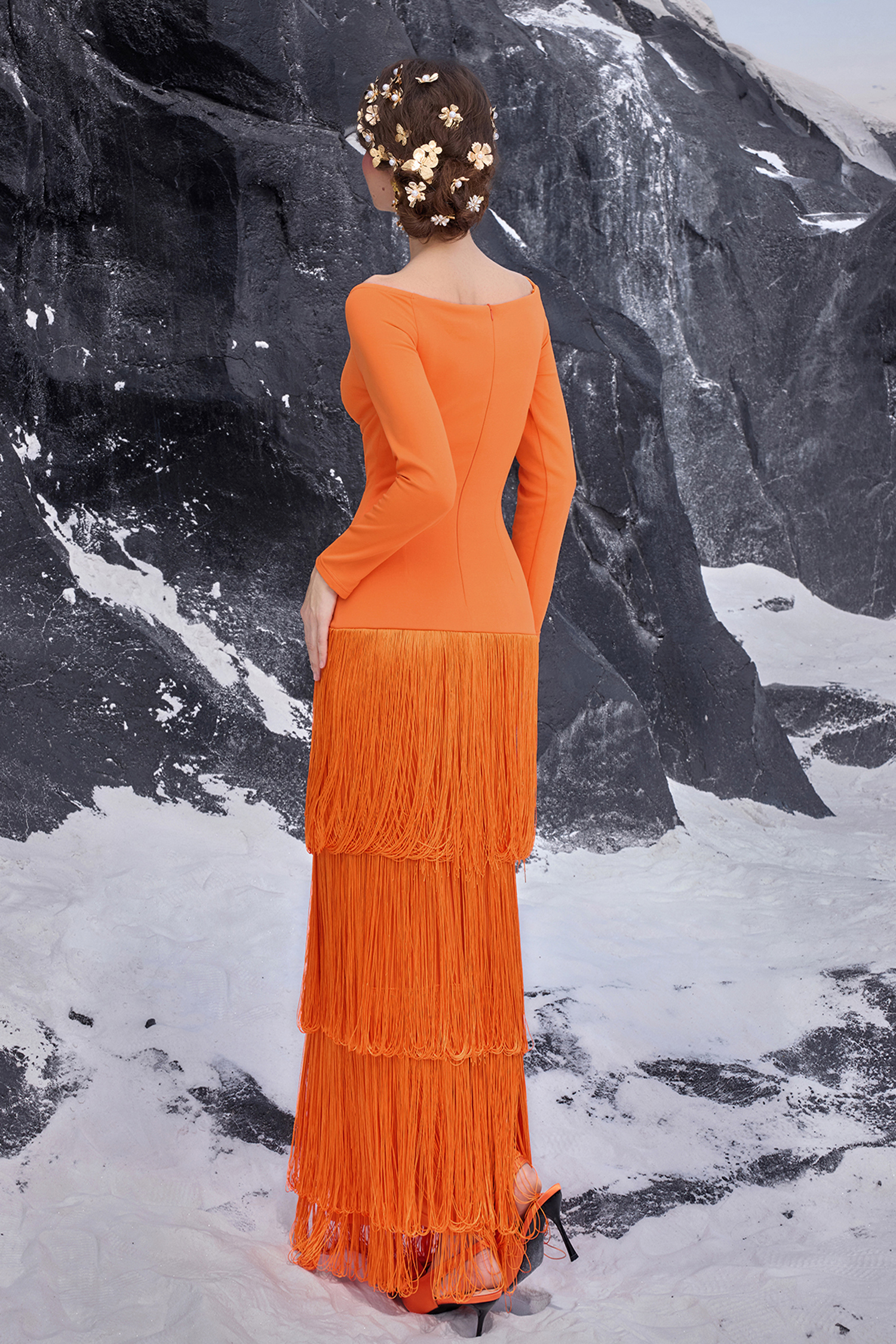 Tassel Off-Shoulder Maxi Dress