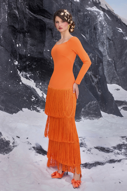 Tassel Off-Shoulder Maxi Dress