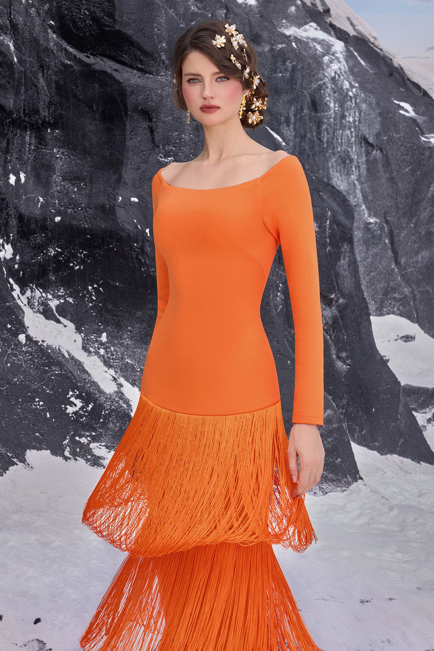 Tassel Off-Shoulder Maxi Dress