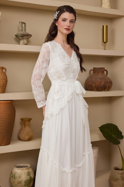 Chiffon Nail Bead Embroidery Lace Maxi Dress