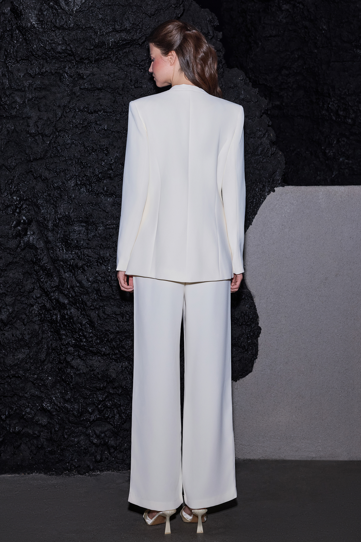 3D Flower Rhinestone Rivets Top & Loose Pants Set