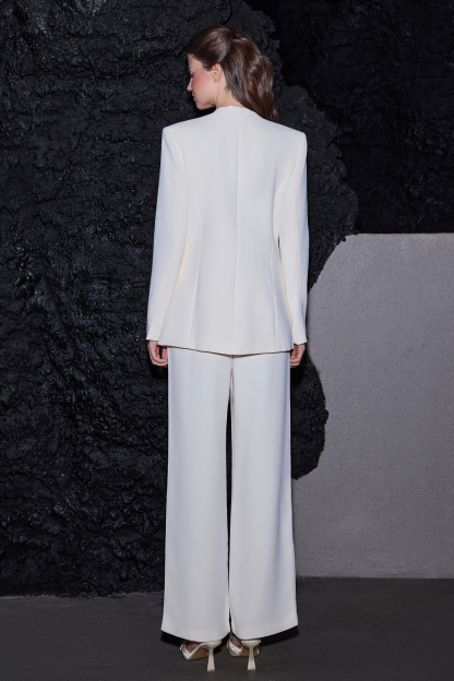 3D Flower Rhinestone Rivets Top & Loose Pants Set