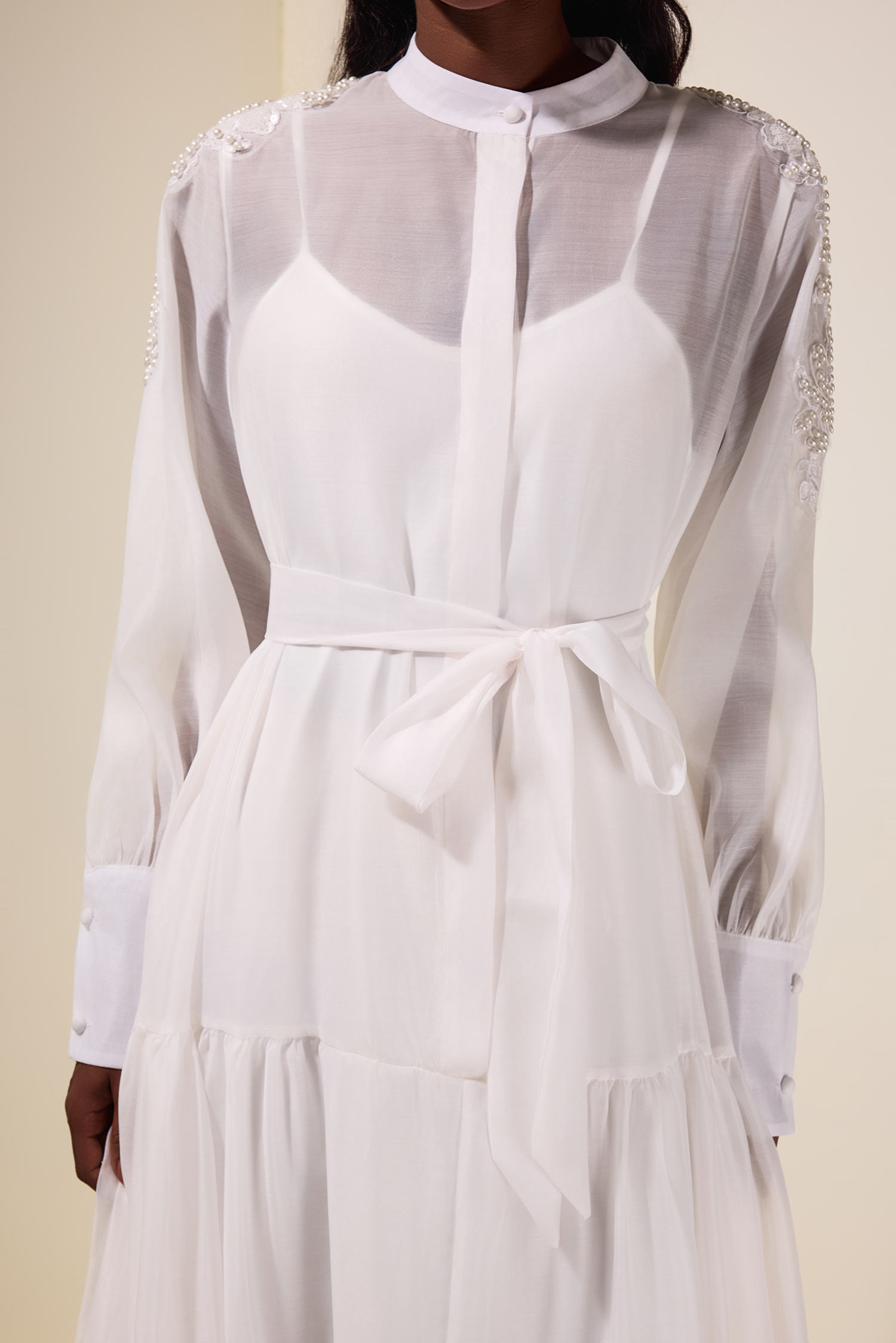 Rivet Single Breasted Midi Dress With Belt